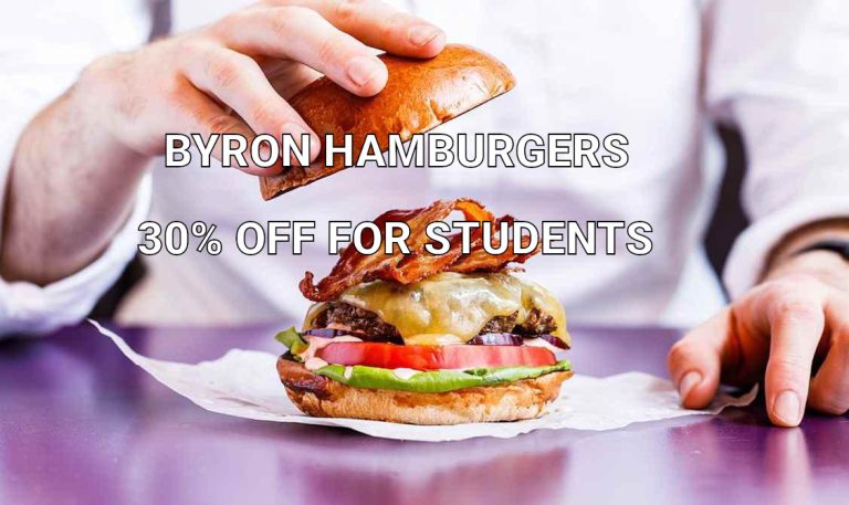 Byron Hamburgers: 30% OFF all food for Students