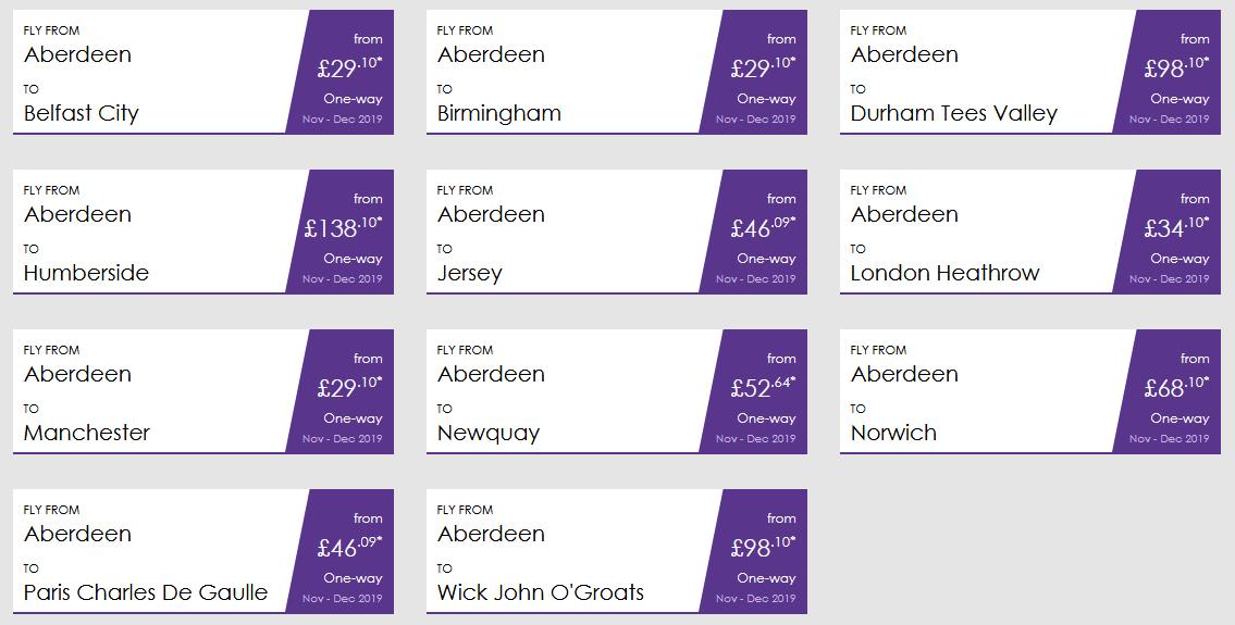 Flybe promotions for Sep 2019