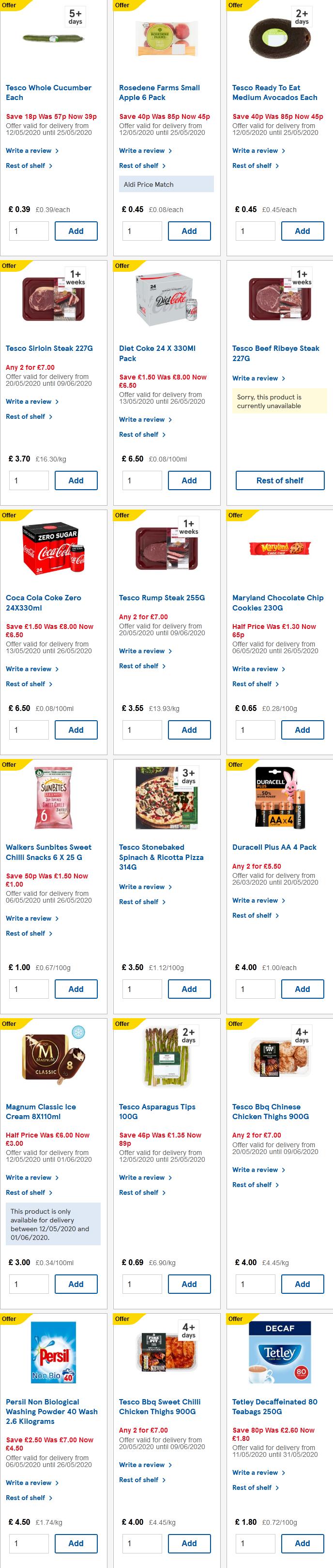 Tesco top offers 19 May 2020