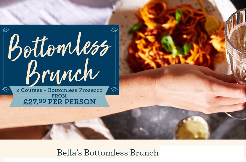 Bella italia bottomless brunch